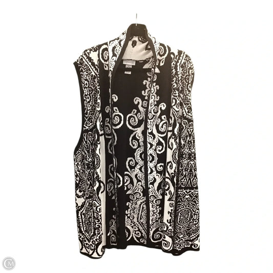 Vest Sweater By Catherines In Black & White, Size: 3x