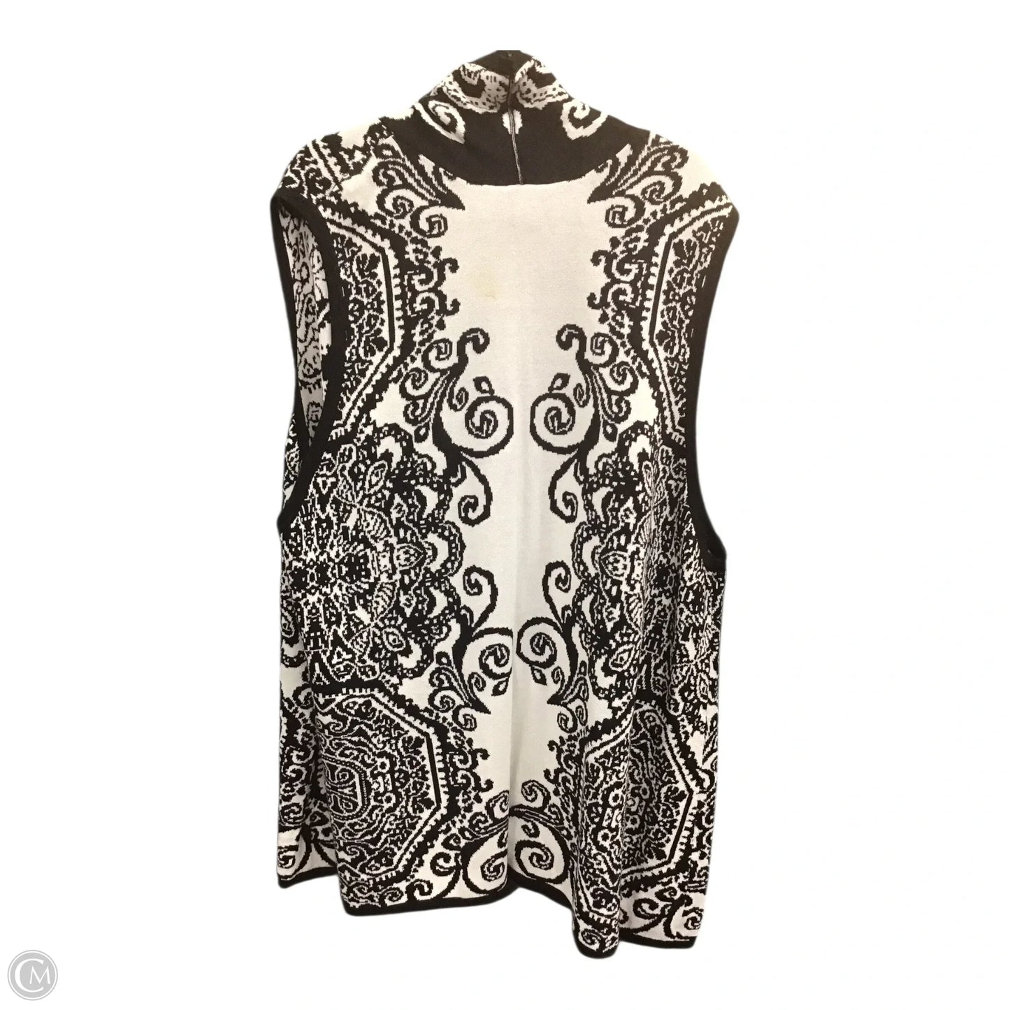 Vest Sweater By Catherines In Black & White, Size: 3x