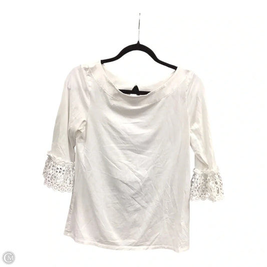 Top Long Sleeve Designer By Lilly Pulitzer In White, Size: M