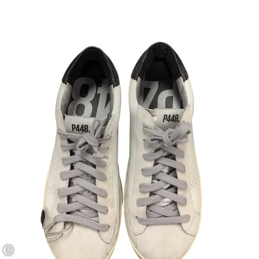 Shoes Sneakers By P448 In Silver & White, Size: 10