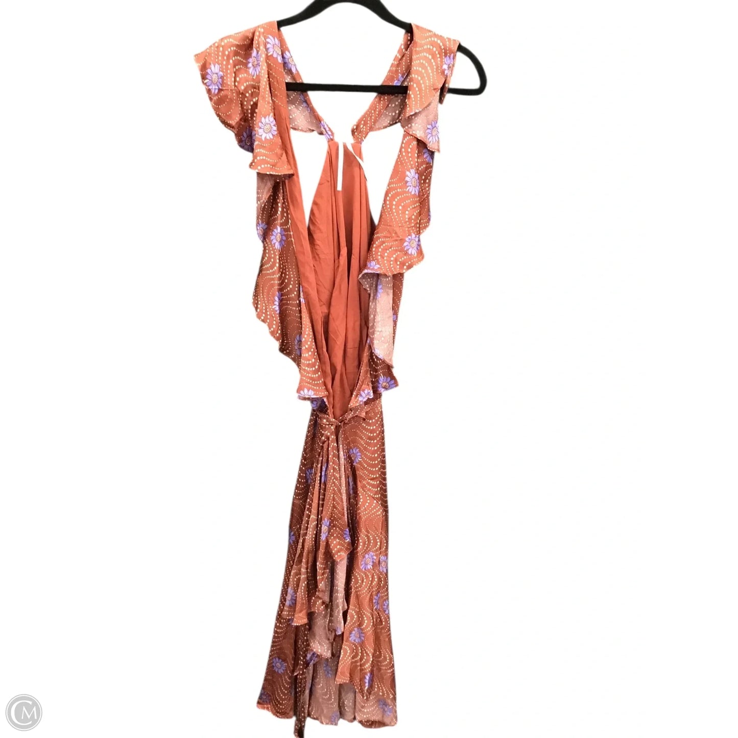 Dress Casual Maxi By Anthropologie In Cream & Orange, Size: L