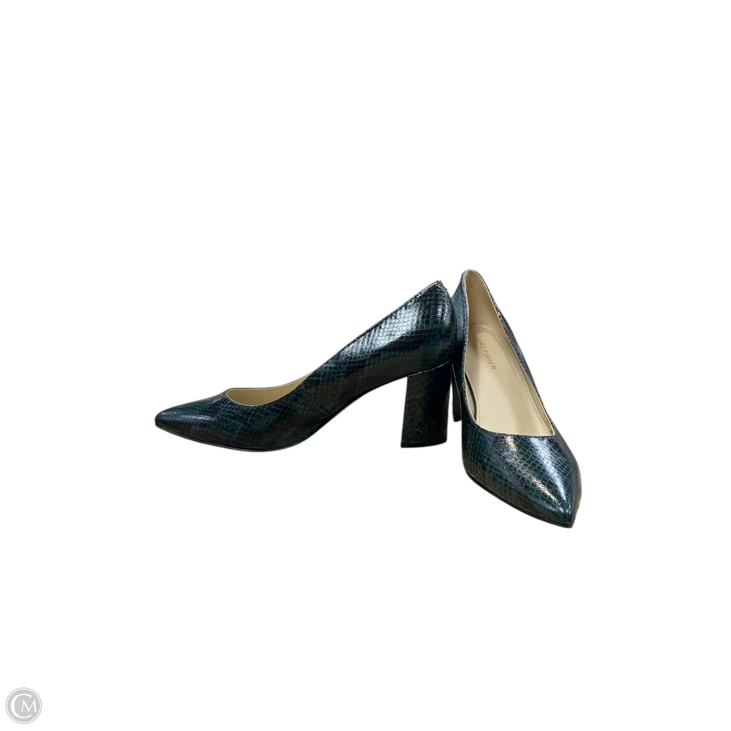Shoes Heels Block By Marc Fisher In Black & Green, Size: 8