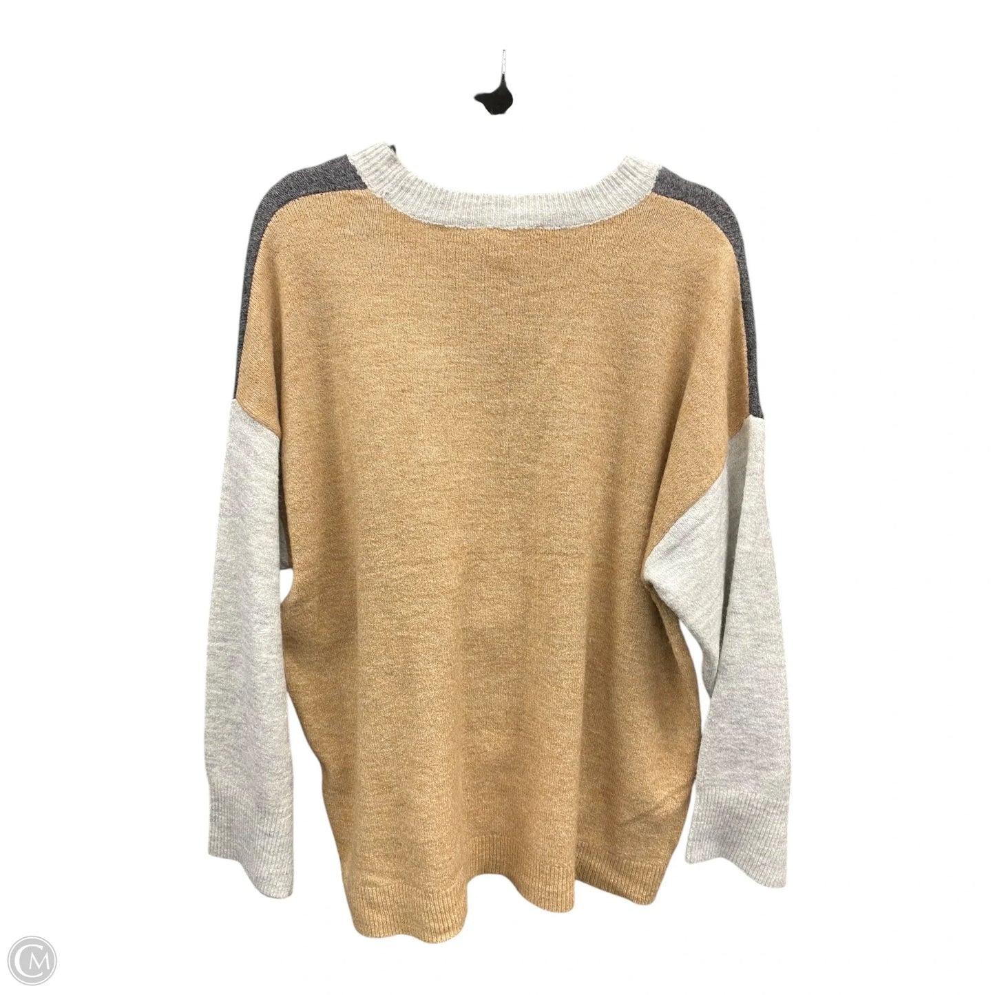Sweater By Philosophy In Grey & Tan, Size: L