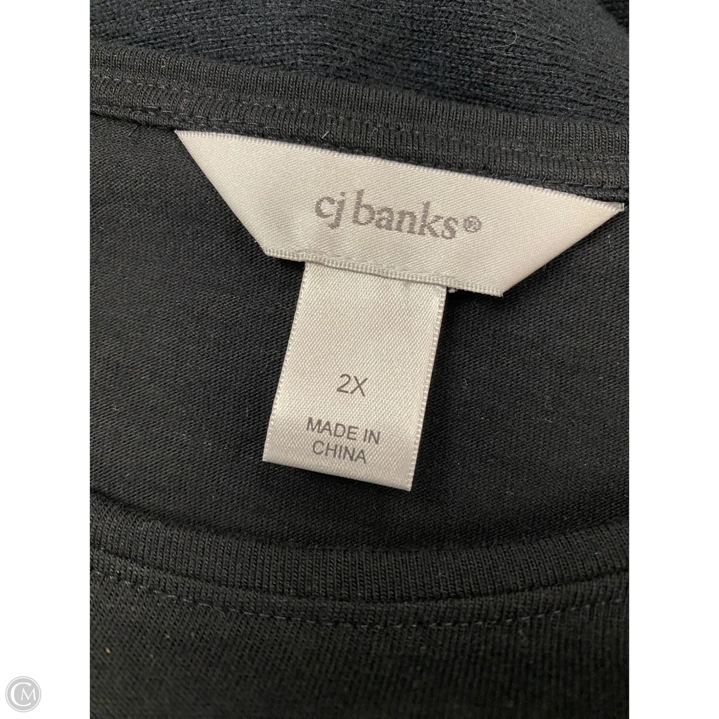 Top Long Sleeve By Cj Banks In Black & Gold, Size: 1x