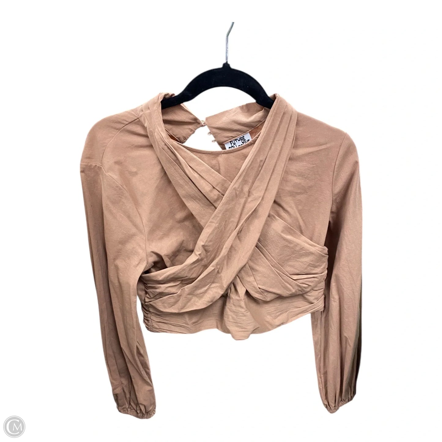 Blouse Long Sleeve By Future Collective In Brown, Size: M
