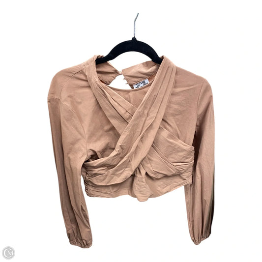 Blouse Long Sleeve By Future Collective In Brown, Size: M