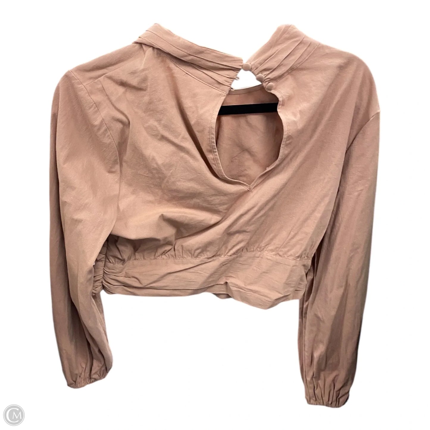 Blouse Long Sleeve By Future Collective In Brown, Size: M
