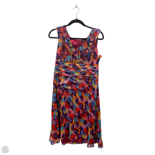 Dress Casual Short By Tahari By Arthur Levine In Orange & Purple, Size: 10