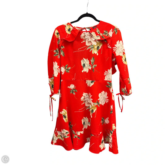 Dress Casual Short By Top Shop In Orange & White, Size: 8