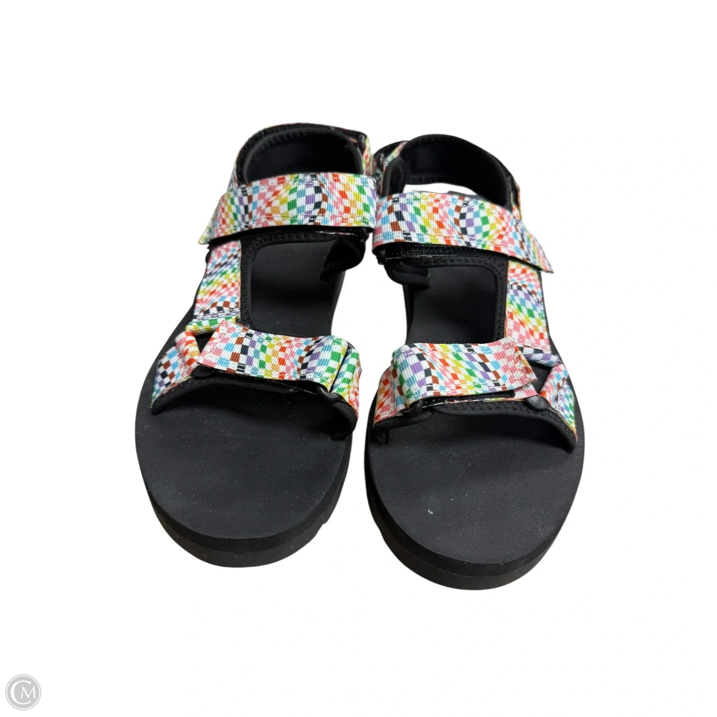Sandals Flats By Clothes Mentor In Rainbow Print, Size: 9