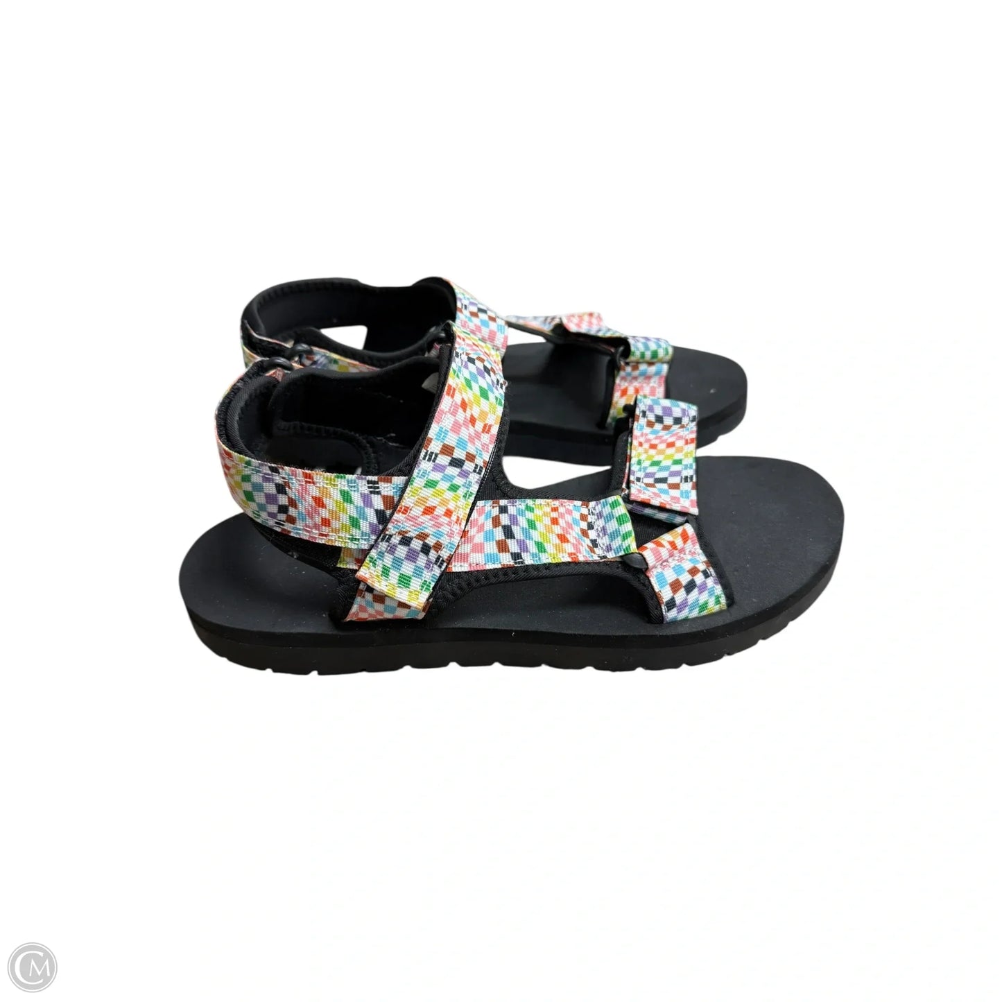 Sandals Flats By Clothes Mentor In Rainbow Print, Size: 9