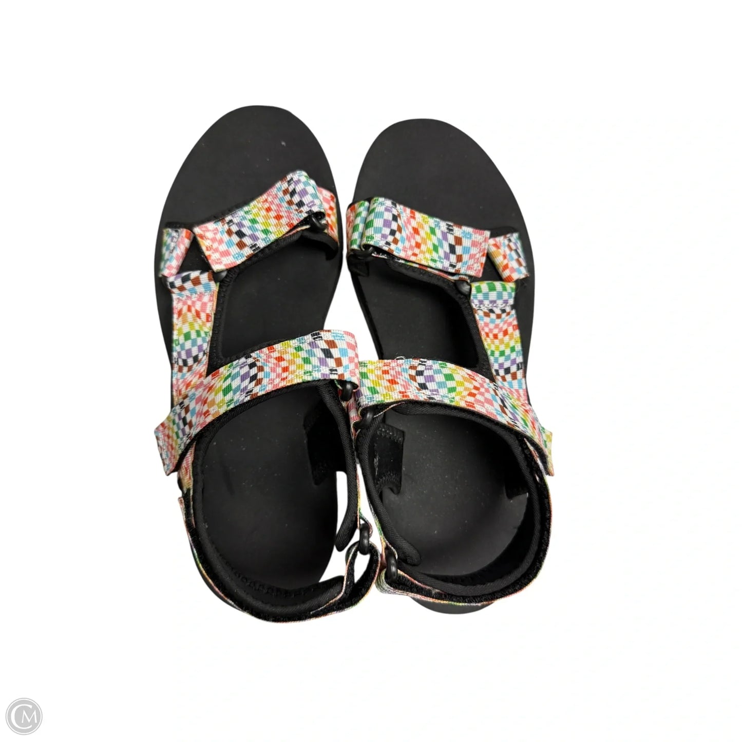 Sandals Flats By Clothes Mentor In Rainbow Print, Size: 9
