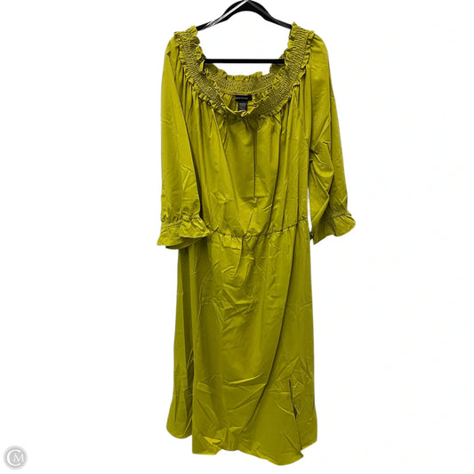 Dress Casual Maxi By Ashley Stewart In Chartreuse, Size: 4x