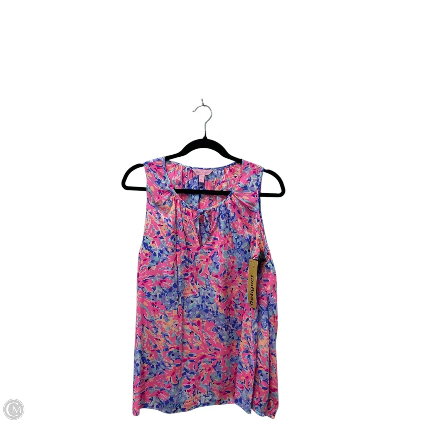 Blouse Designer By Lilly Pulitzer In Blue & Pink, Size: S