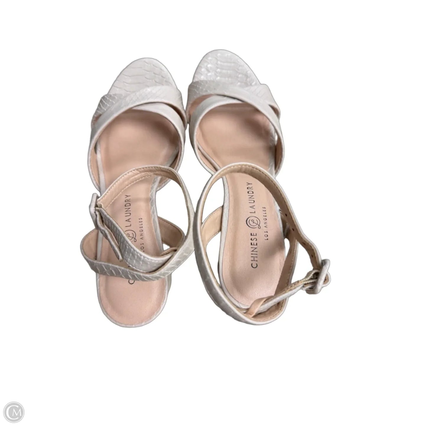 Sandals Heels Block By Chinese Laundry In Cream, Size: 9