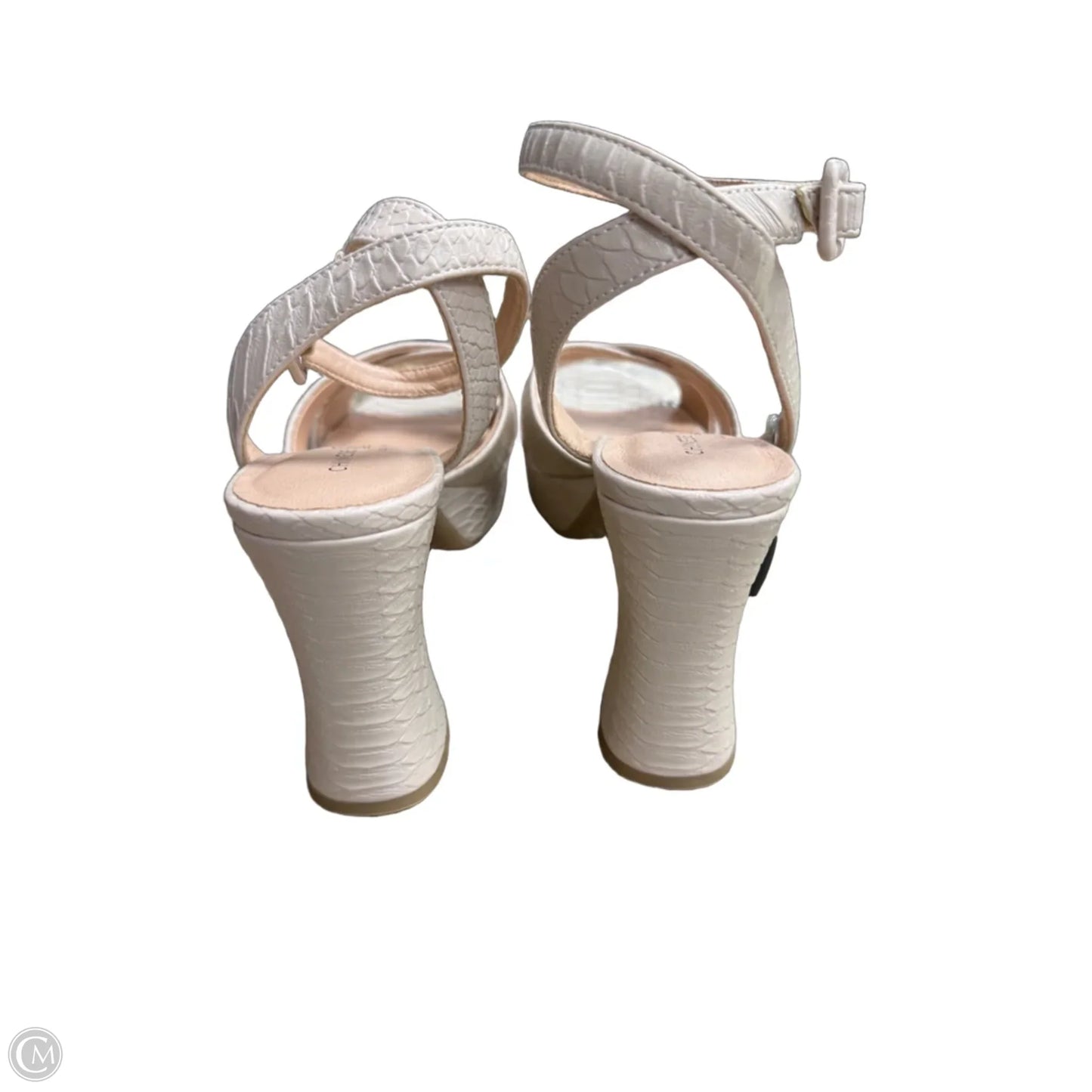 Sandals Heels Block By Chinese Laundry In Cream, Size: 9