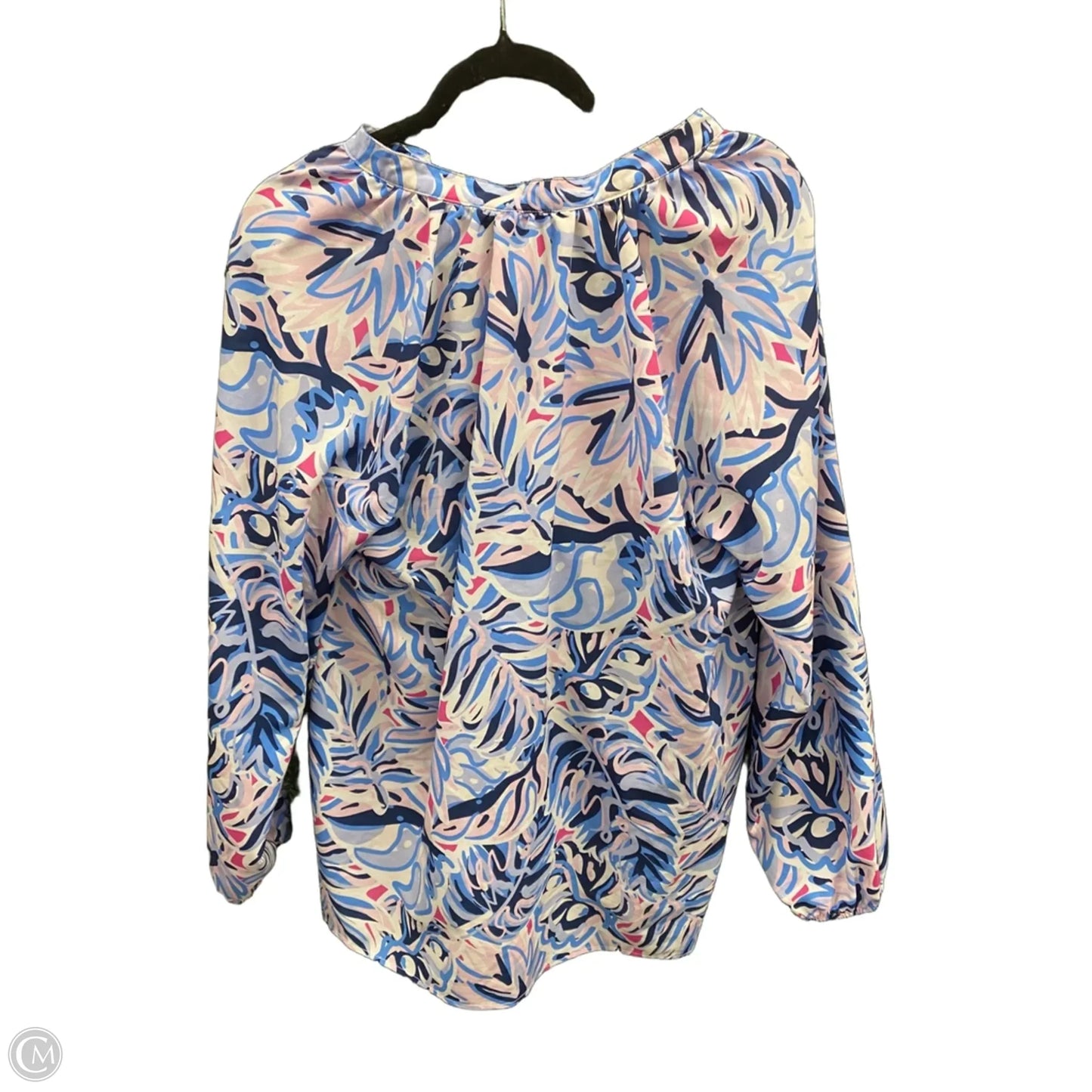 Blouse Long Sleeve By Simply Southern In Blue & Pink, Size: Xl