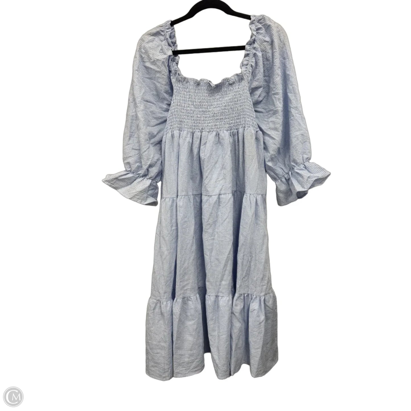 Dress Casual Short By Clothes Mentor In Blue & White, Size: L