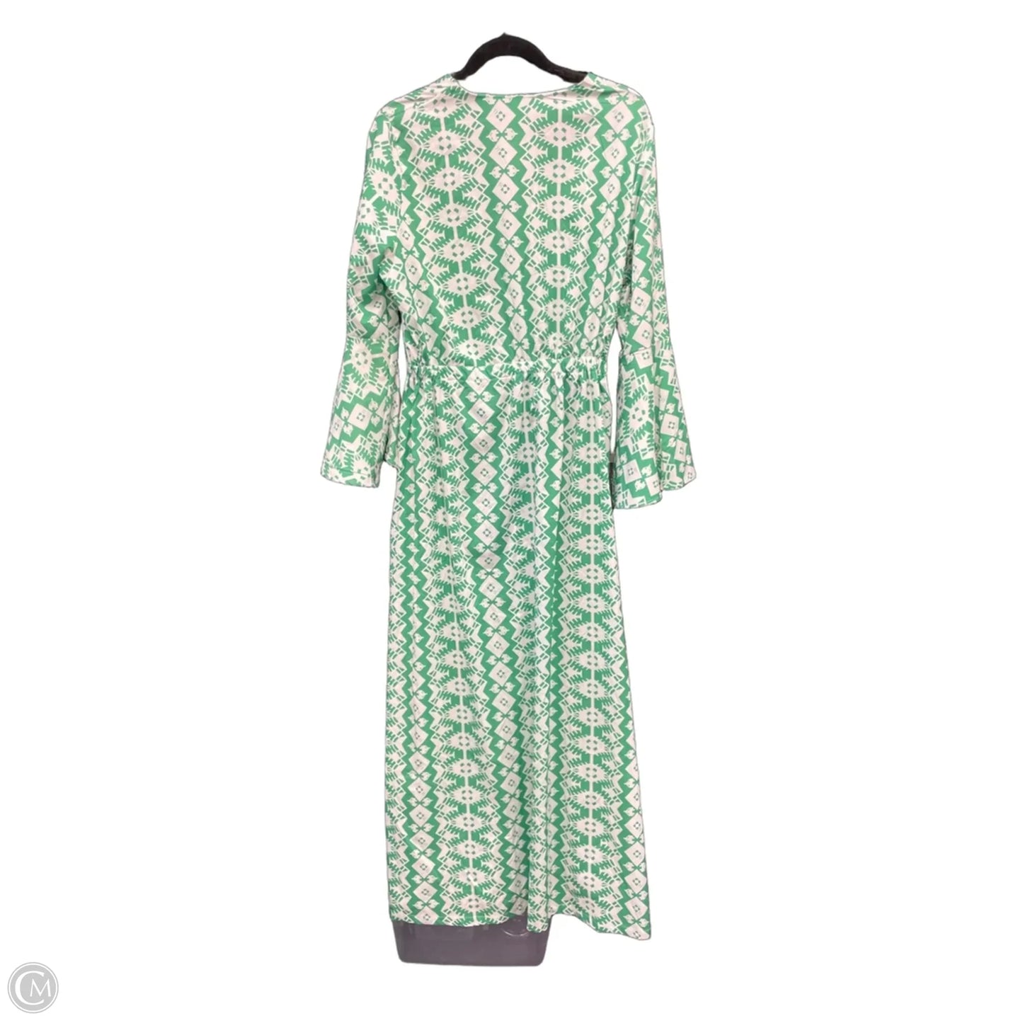 Dress Casual Maxi By Clothes Mentor In Green & White, Size: 2x