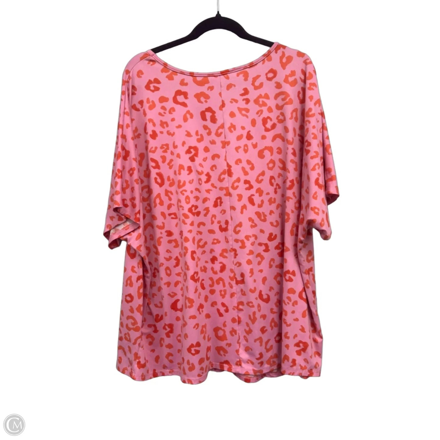 Top Short Sleeve Basic By Entro In Orange & Pink, Size: 2x