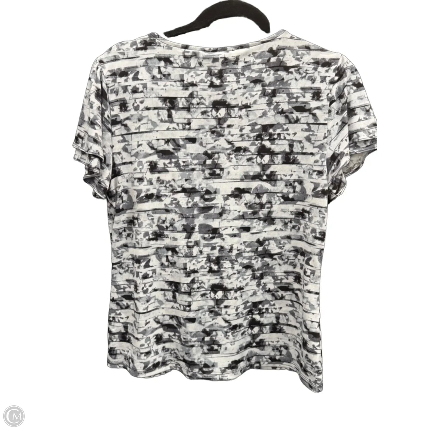 Top Short Sleeve By Calvin Klein In Black & White, Size: M