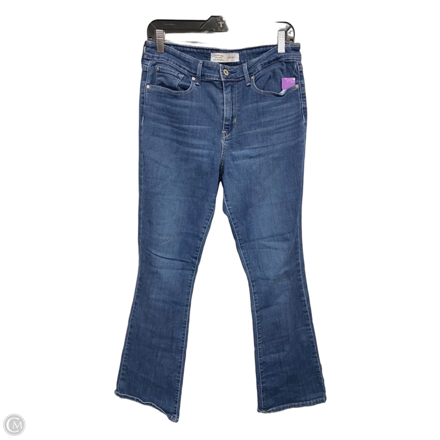 Jeans Boot Cut By Levis Signature In Blue Denim, Size: 12