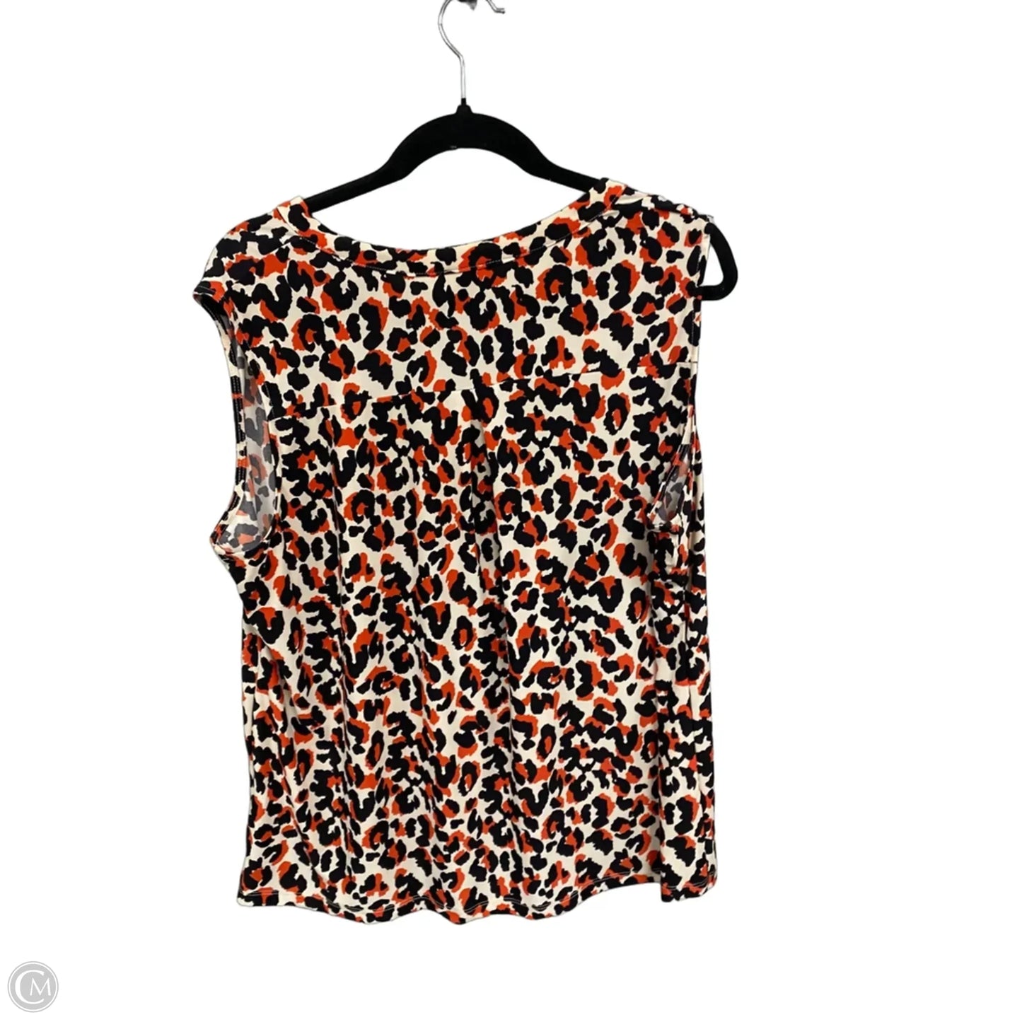 Top Sleeveless By Anne Klein In Black & Orange, Size: Xl