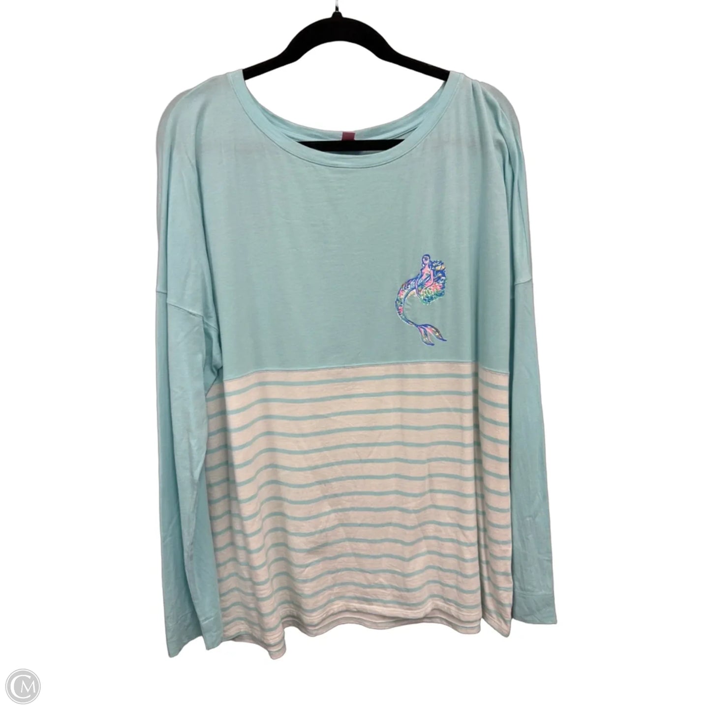 Top Long Sleeve Designer By Lilly Pulitzer In Blue & Pink, Size: Xl