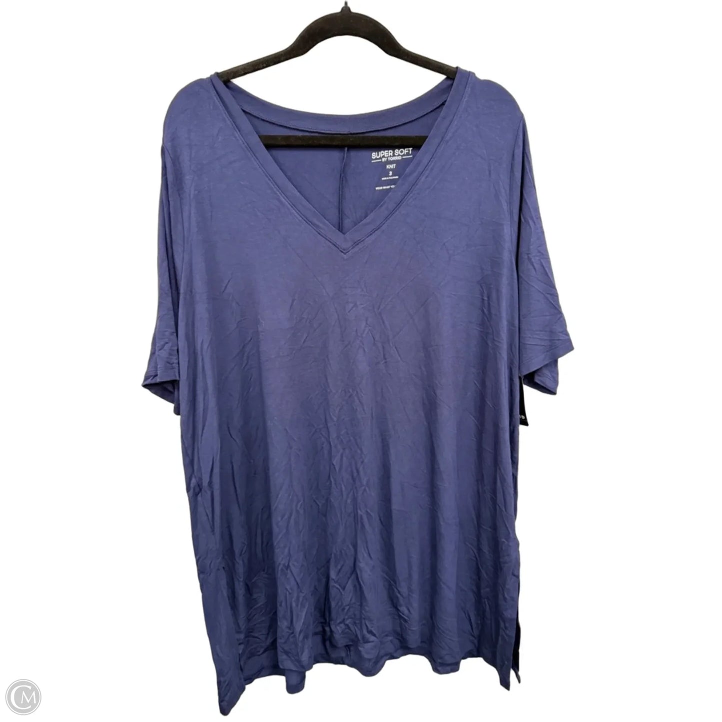 Top Short Sleeve Basic By Torrid In Navy, Size: 3x