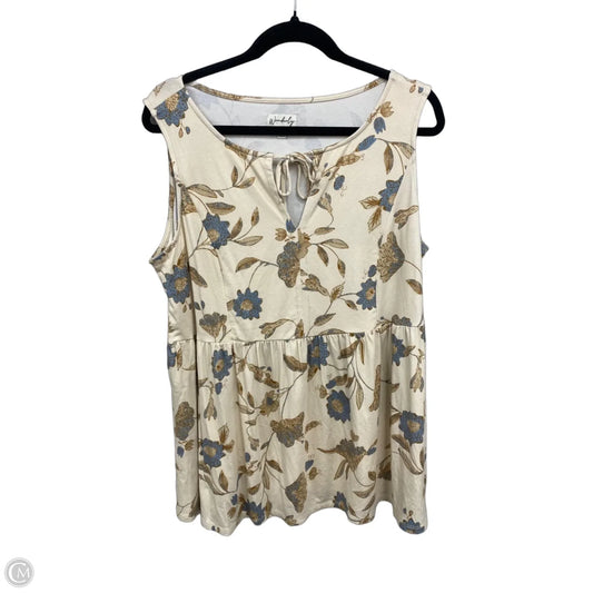Top Sleeveless By Wonderly In Cream, Size: Xl