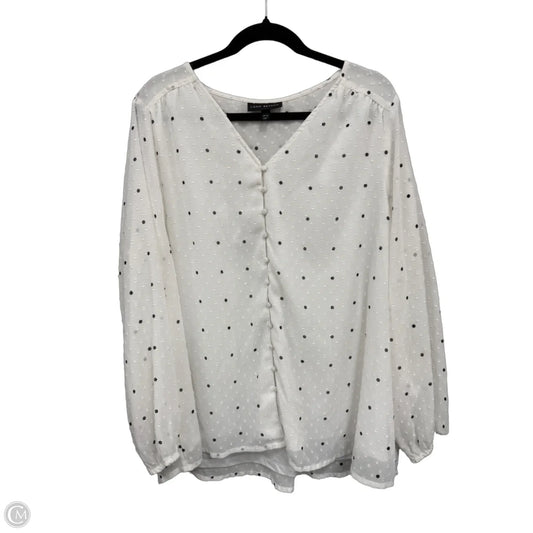 Blouse Long Sleeve By Lane Bryant In Black & White, Size: 18