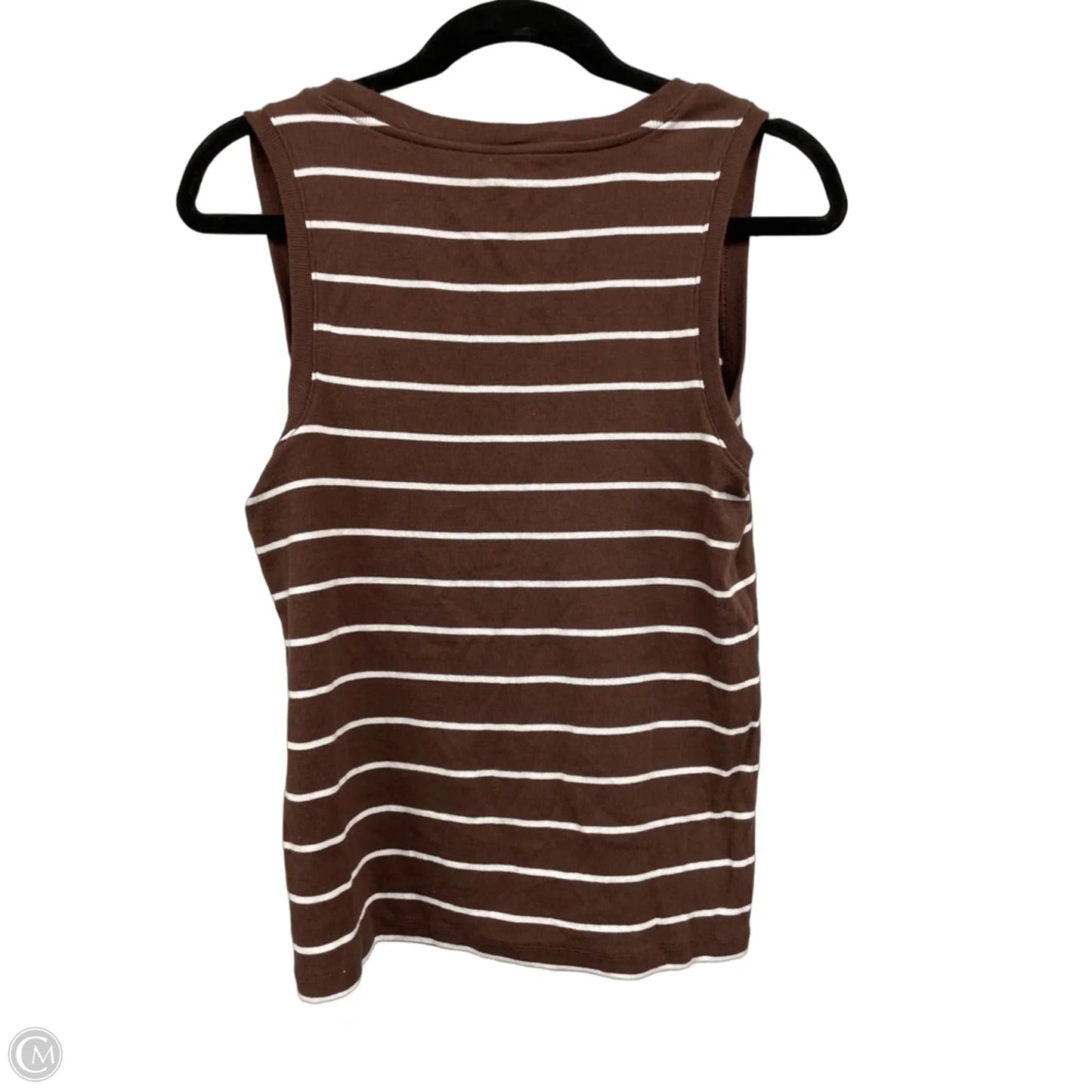 Top Sleeveless Basic By Loft In Brown & White, Size: L