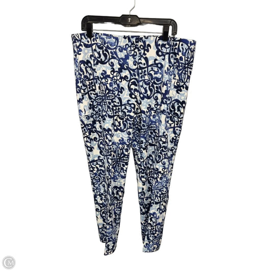 Pants Cropped By Chicos In Blue & White, Size: Xl