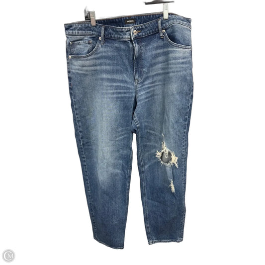 Jeans Straight By Express In Blue Denim, Size: 16