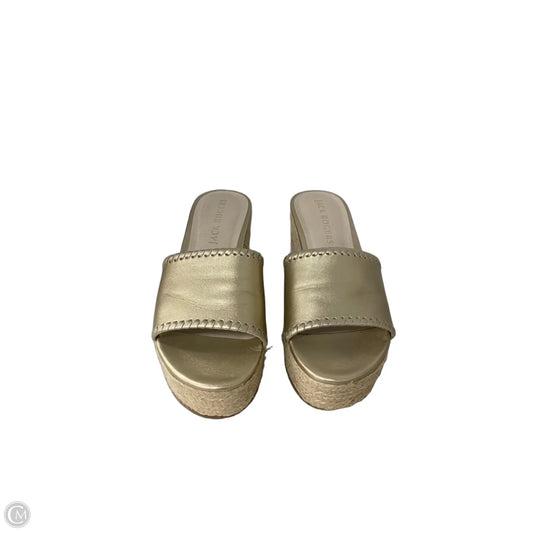 Sandals Heels Wedge By Jack Rogers In Gold, Size: 8.5
