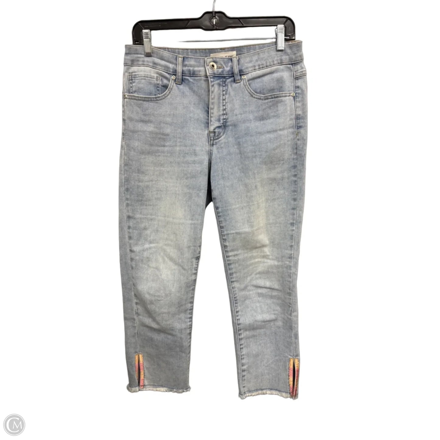 Jeans Cropped By Tribal In Blue & Pink, Size: 6