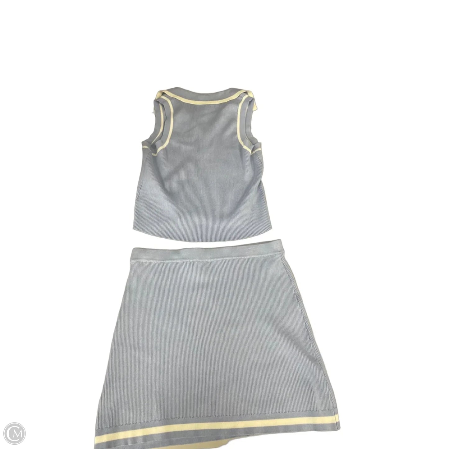 Skirt Set 2pc By Pink Rose In Blue & White, Size: L