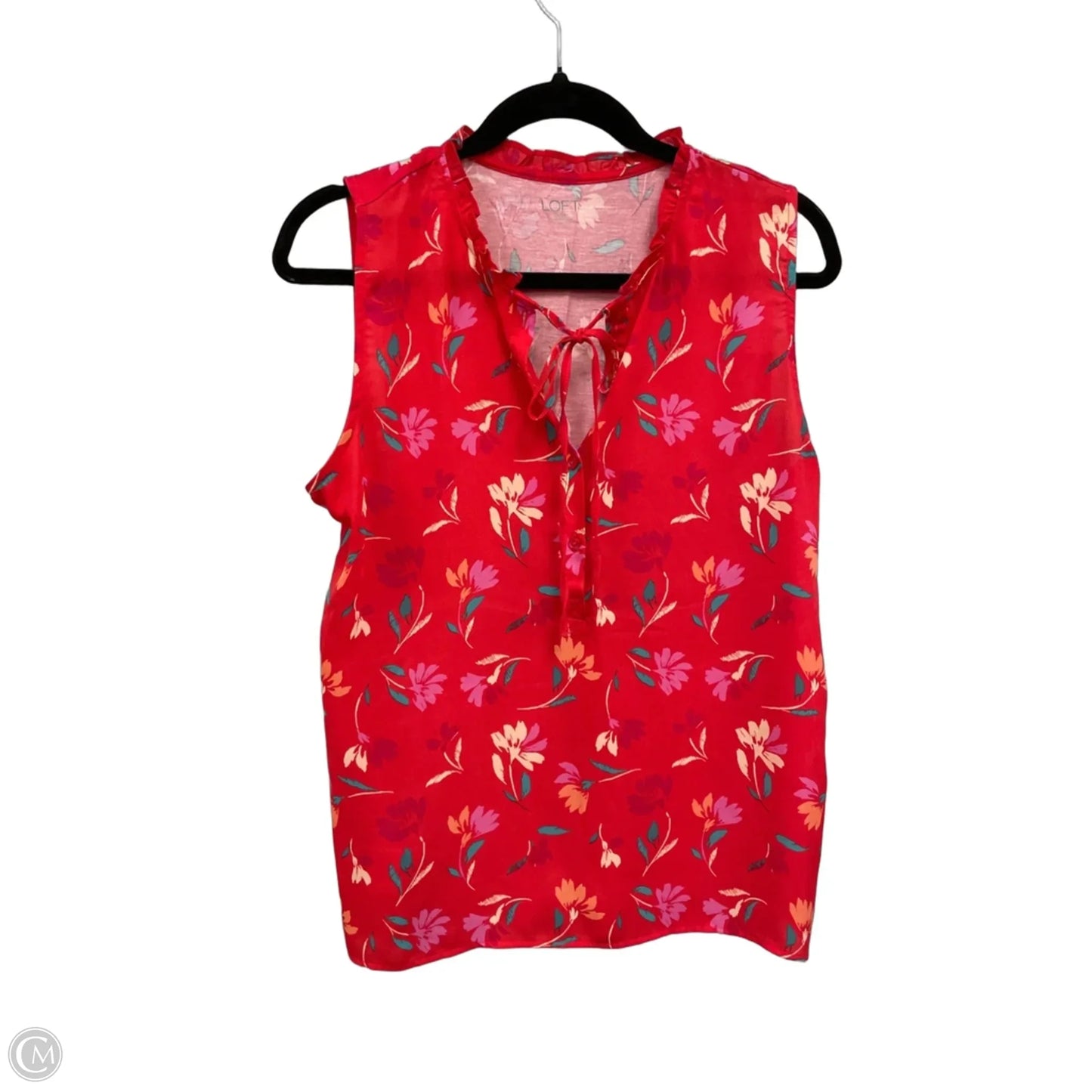 Blouse Sleeveless By Loft In Green & Red, Size: M
