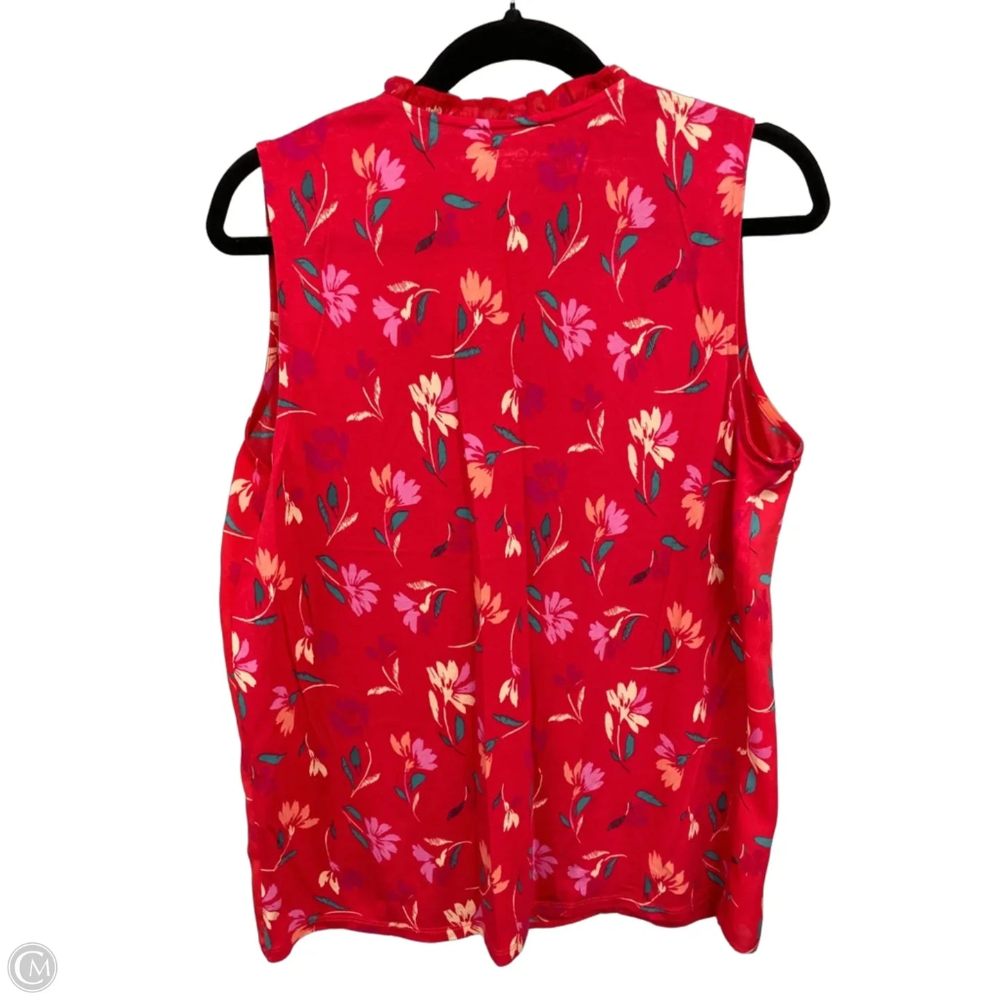 Blouse Sleeveless By Loft In Green & Red, Size: M