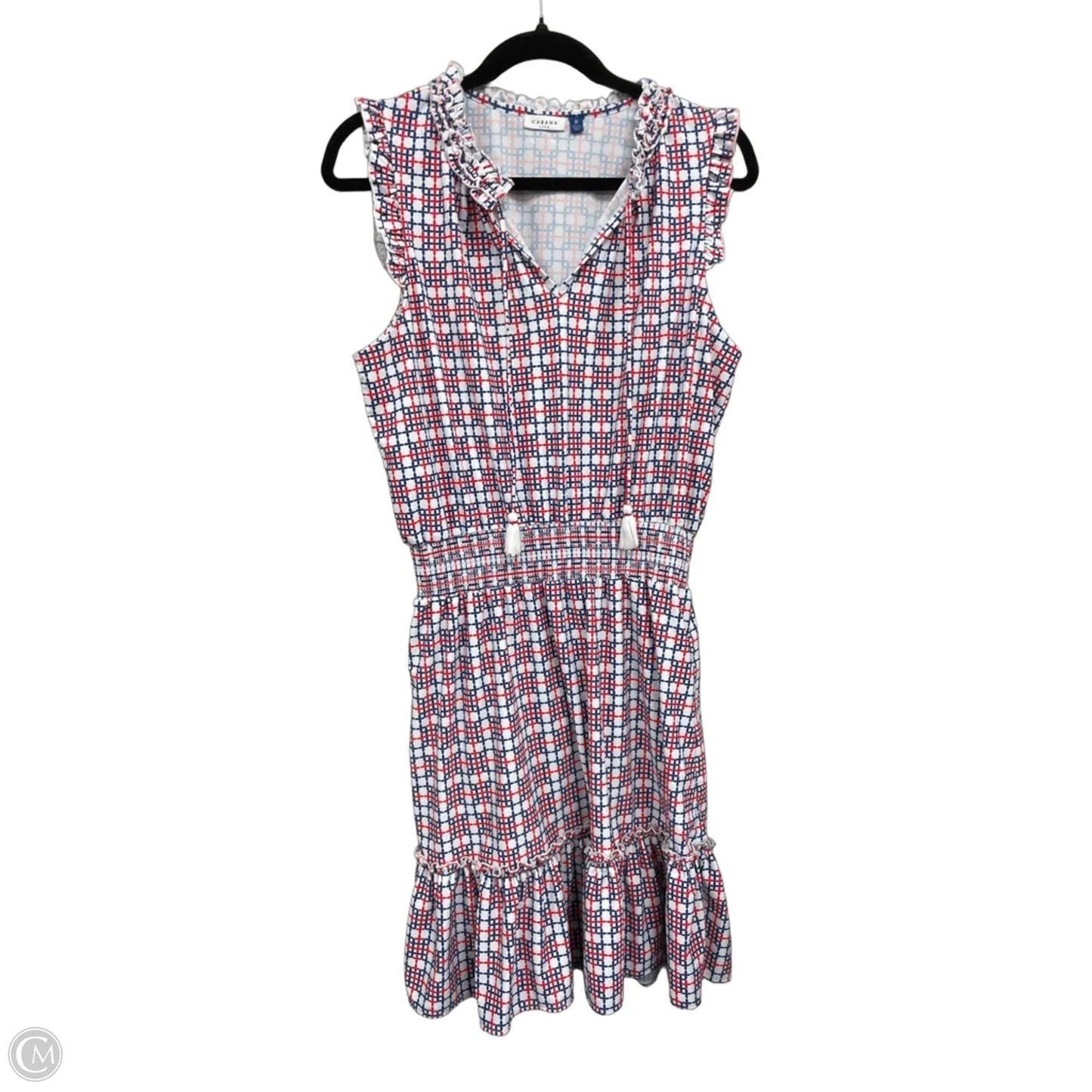 Dress Casual Short By Cabana Life In Blue & Red, Size: M