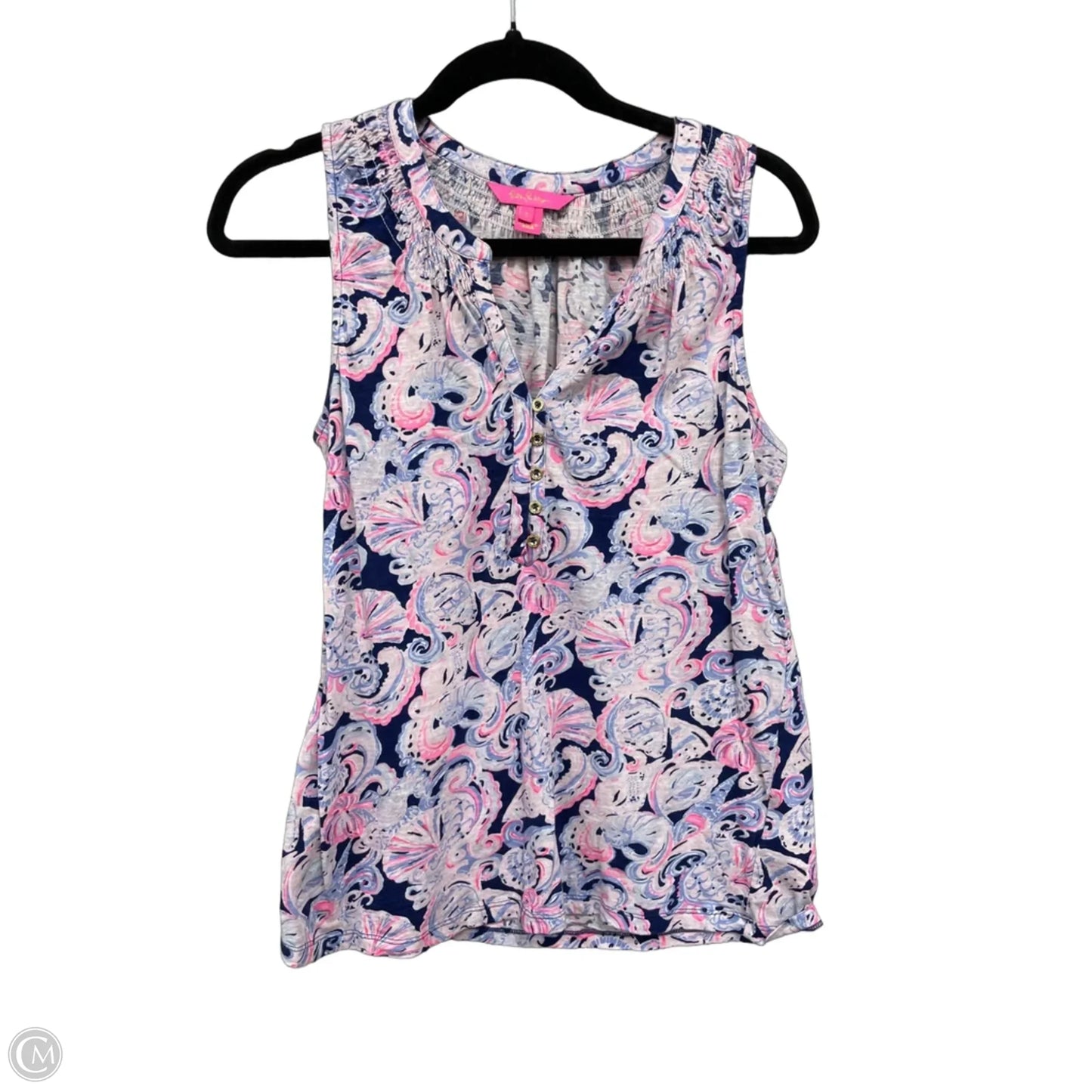 Top Sleeveless Designer By Lilly Pulitzer In Blue & Pink, Size: S