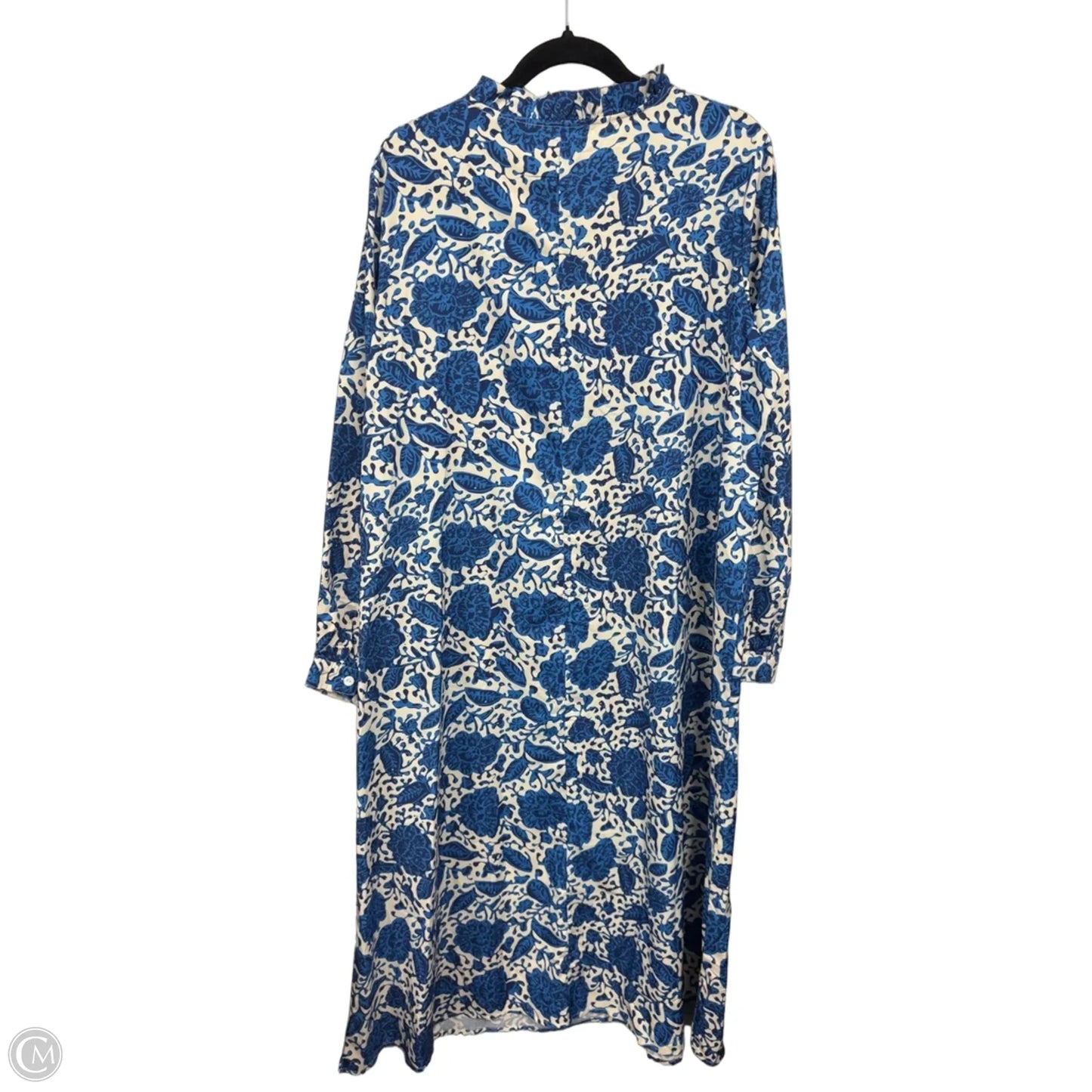 Dress Casual Maxi By Clothes Mentor In Blue & White, Size: Xl