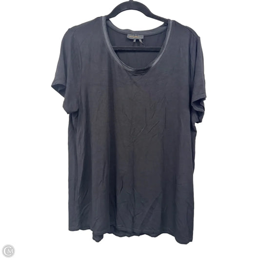 Top Short Sleeve By Donna Karan In Black, Size: Xl