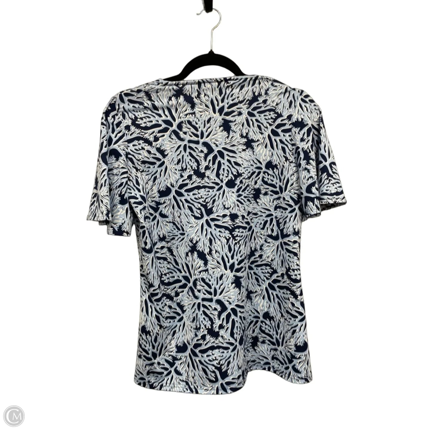 Top Short Sleeve By Clothes Mentor In Blue & White, Size: S