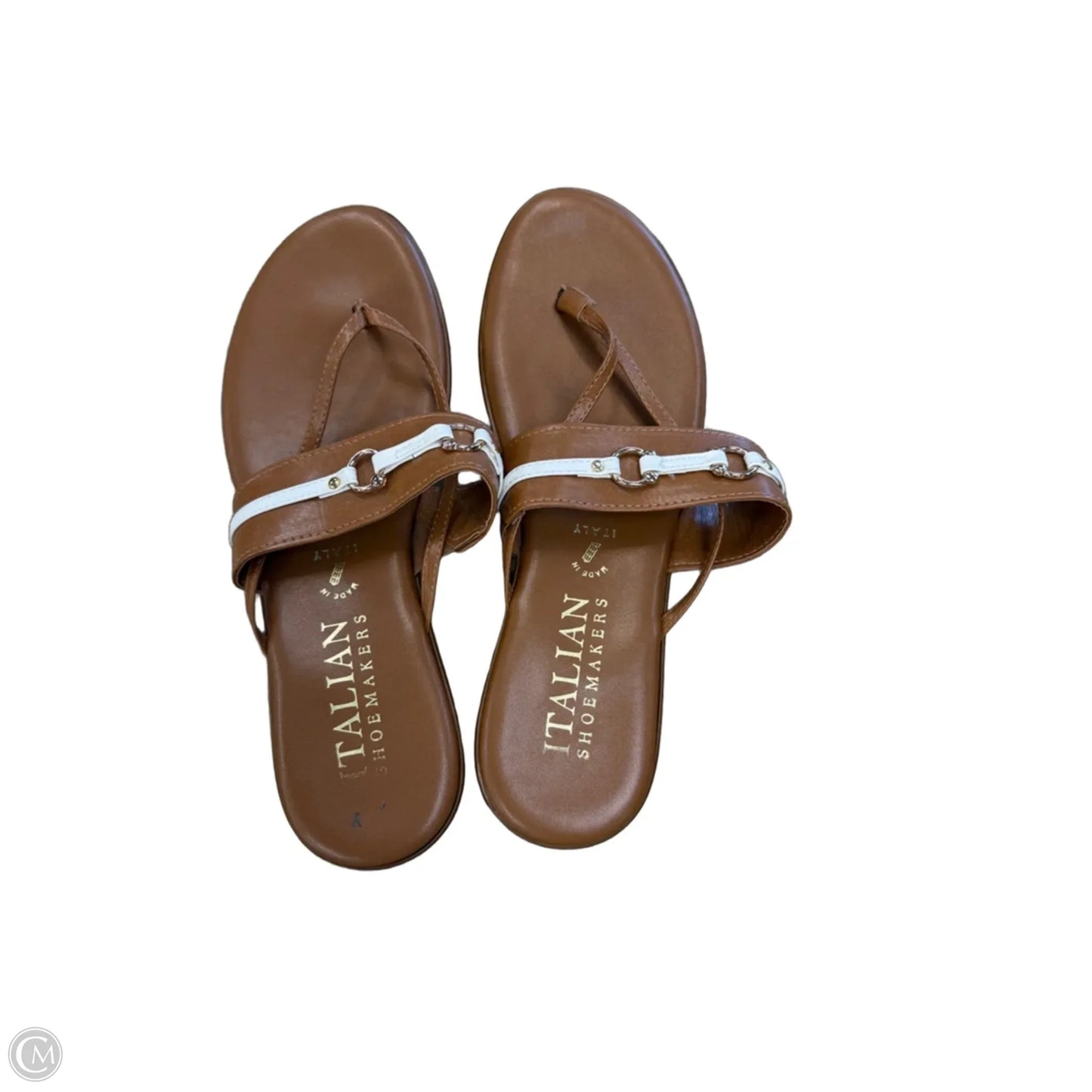 Sandals Heels Wedge By Italian Shoemakers In Brown, Size: 8