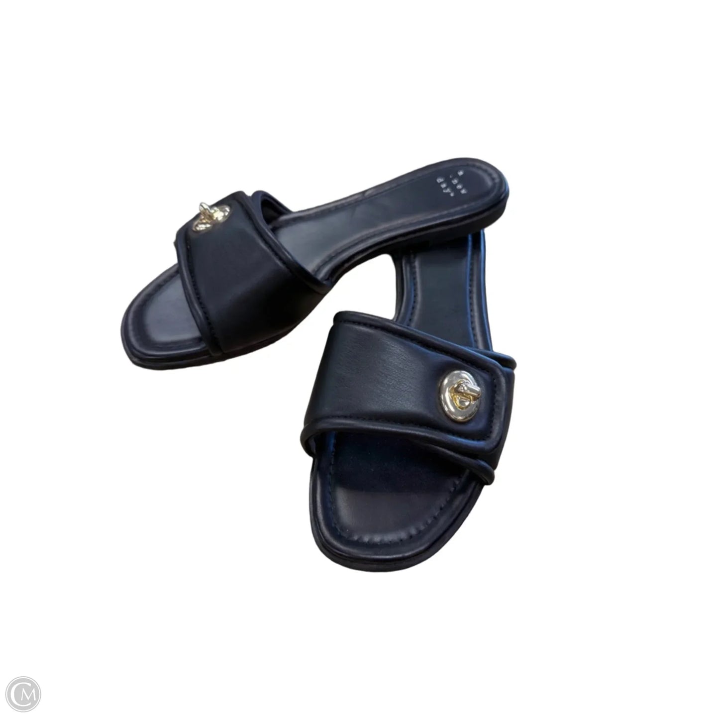 Sandals Flats By A New Day In Black & Gold, Size: 8.5