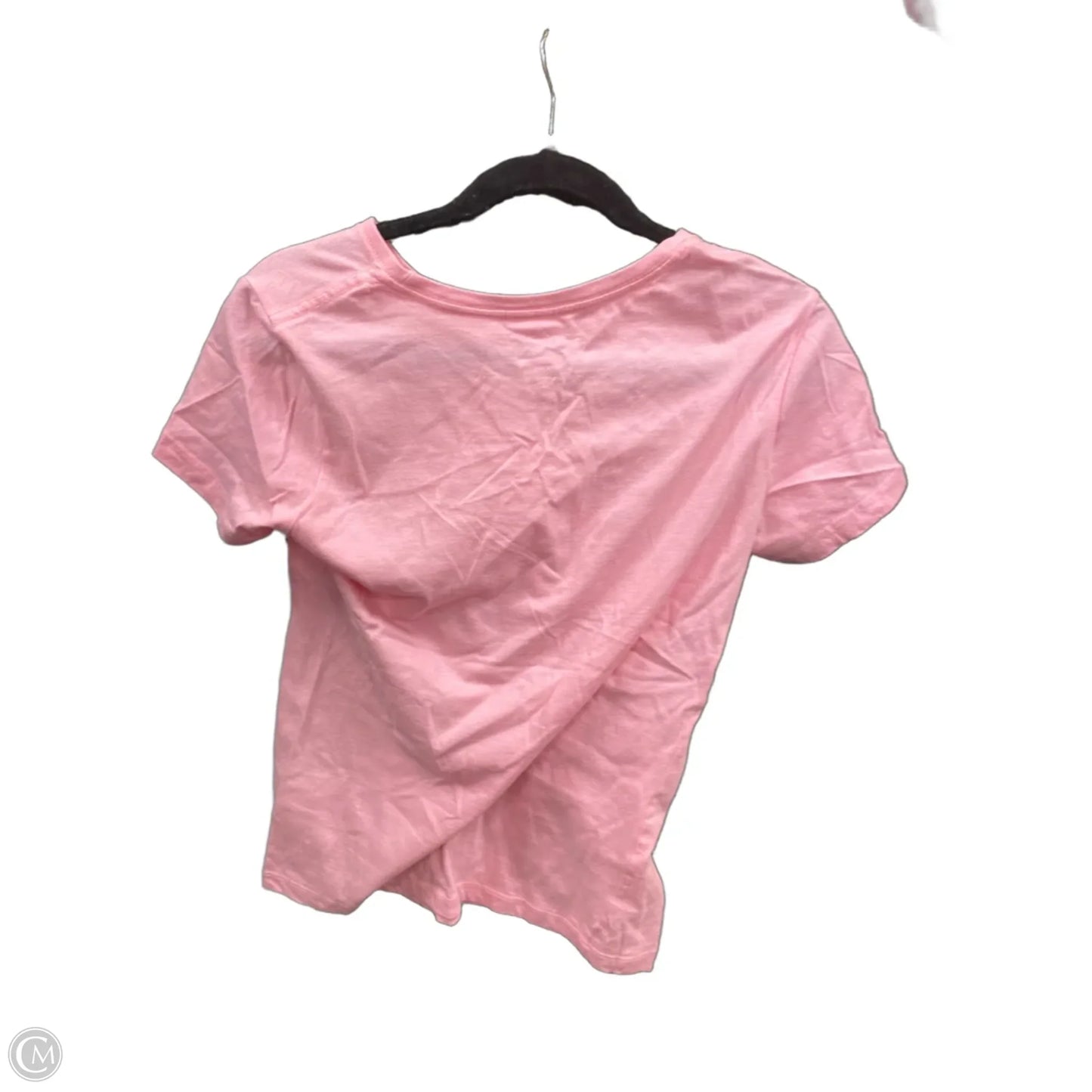 Athletic Top Short Sleeve By Adidas In Pink & White, Size: S