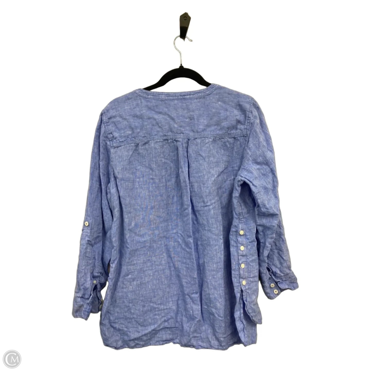 Blouse 3/4 Sleeve By Talbots In Blue, Size: 1x