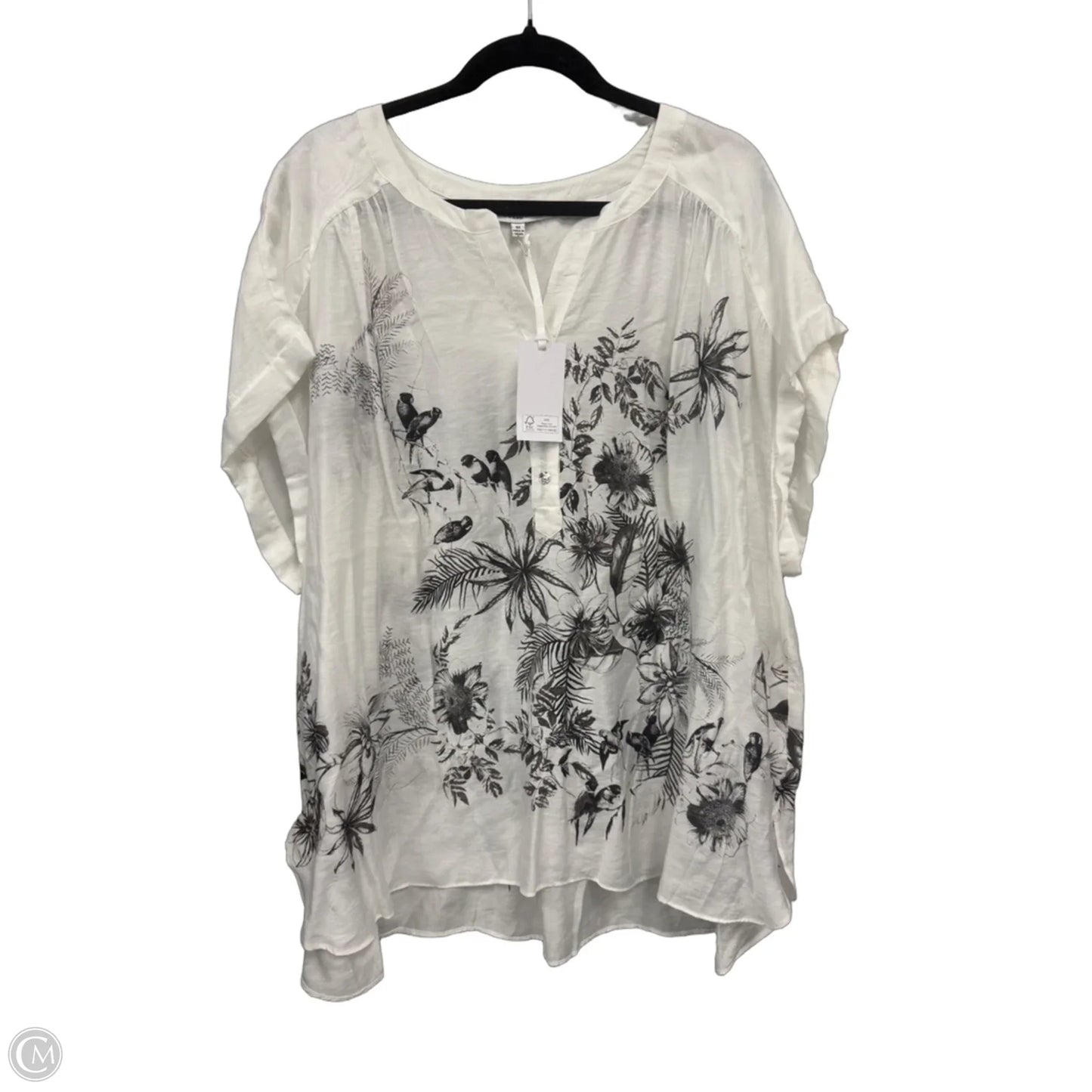 Blouse Short Sleeve By Rose And Olive In Black & White, Size: 3x