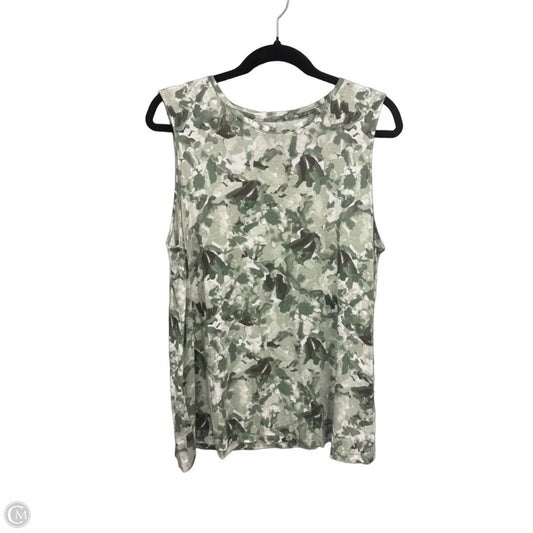 Top Sleeveless Basic By Nine West Apparel In Green & White, Size: Xl